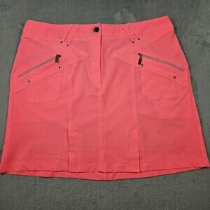 Jamie Sadock Golf Skirt Womens Size 12 Neon Hot Pink Fluorescent Sporty Preppy